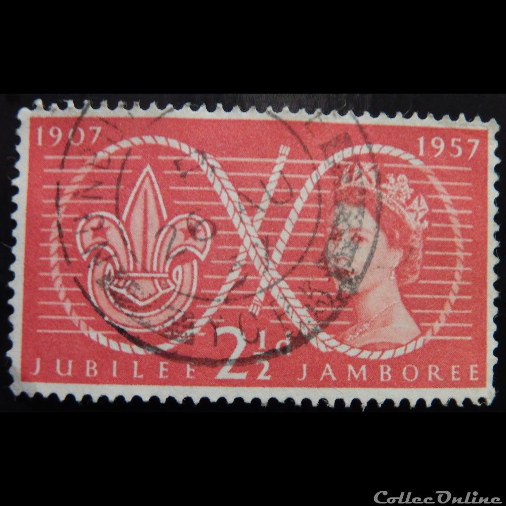 Royaume-Uni 00302 reine Elisabeth II 2 1/2d de 1957 timbre europe royaume uni 00302 reine elisabeth ii 2 1 2d de 1957