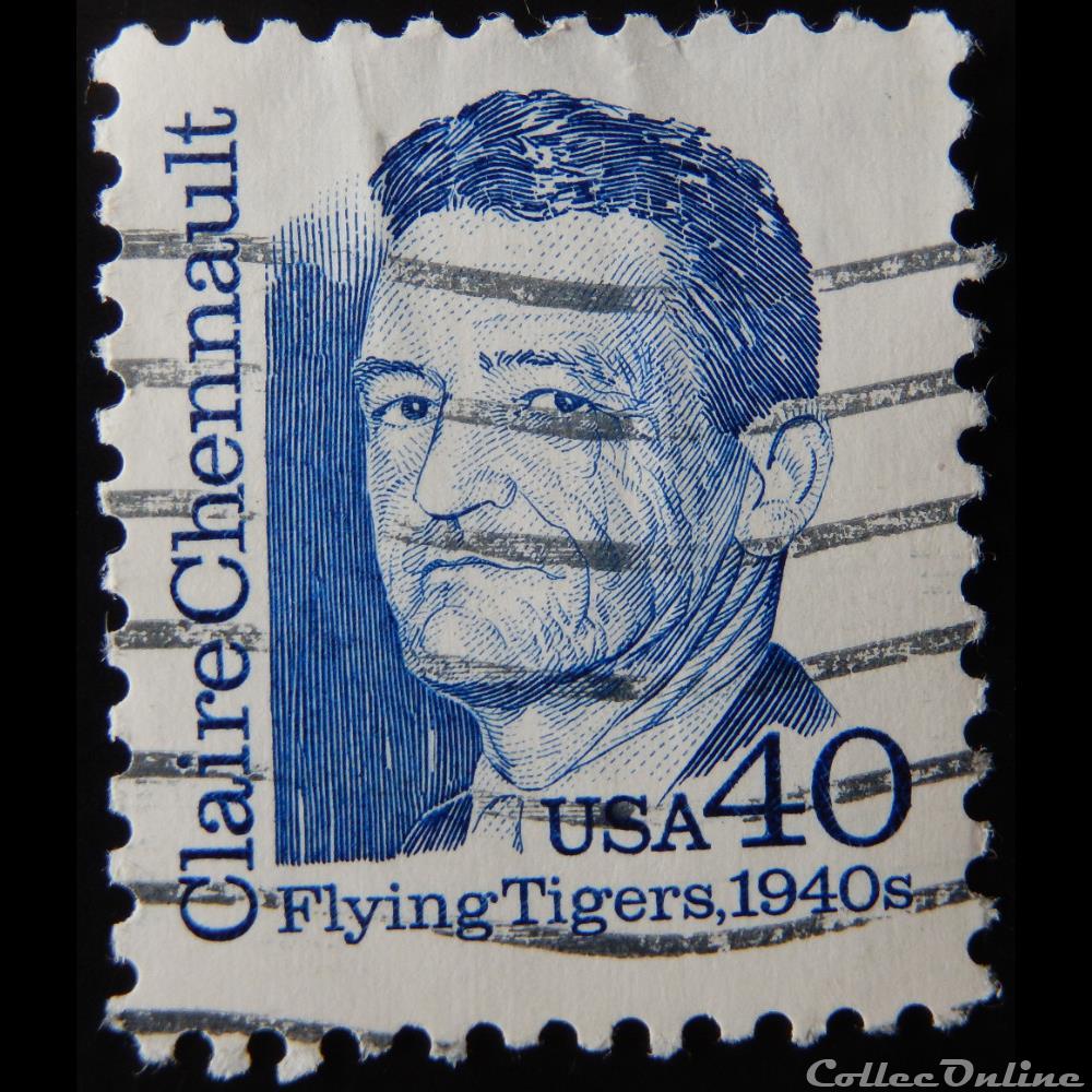 Etats Unis 01921 Claire Chennault 40c de 1990 timbre amerique etats unis 01921 claire chennault 40c de 1990