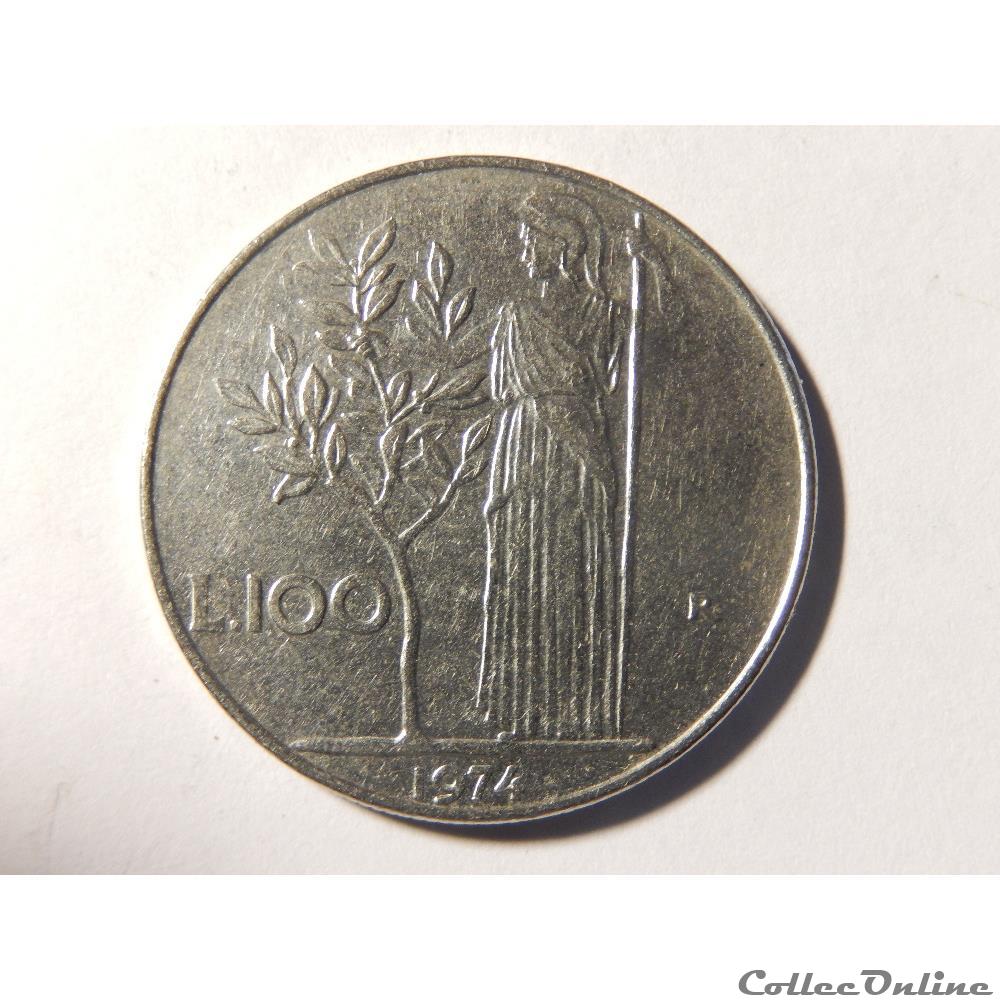 monnaie monde italie 100 lires 1974