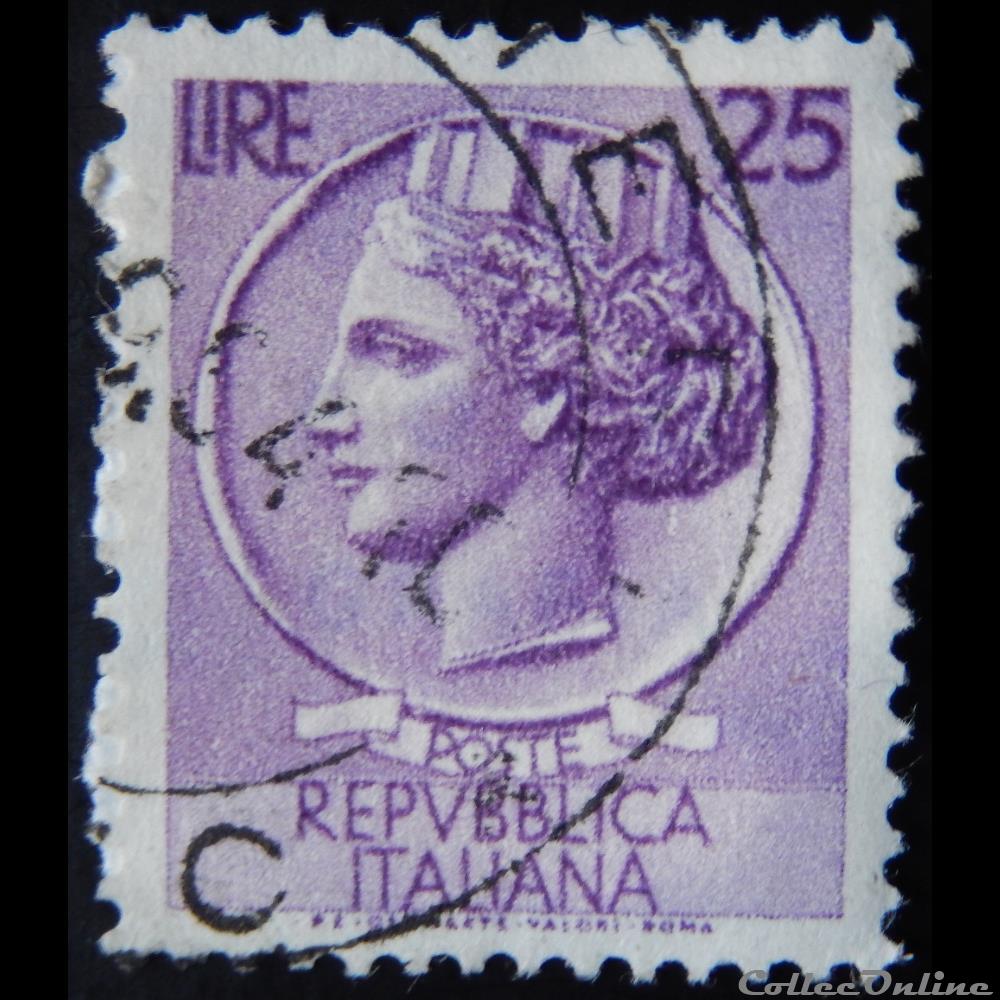 Italie 00652 pièce de Syracuse 25 lires de 1953 5 timbre europe italie 00652 piece de syracuse 25 lires de 1953