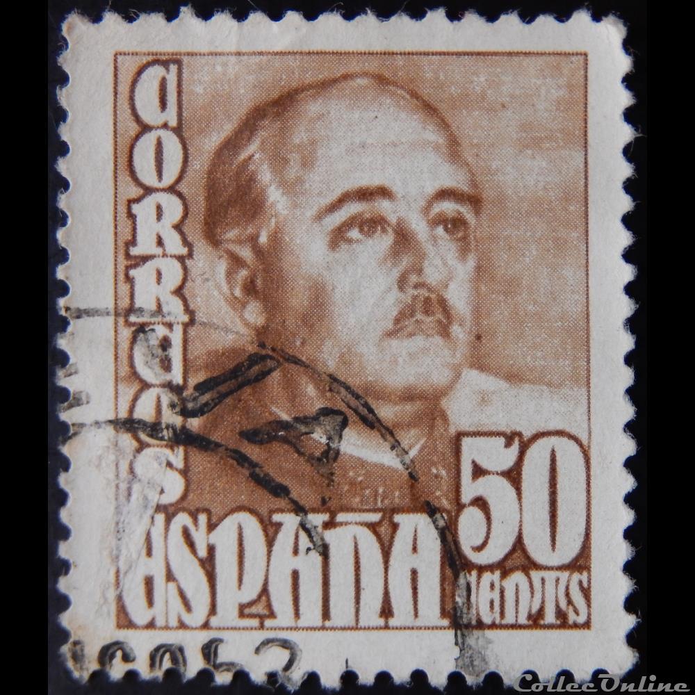 Espagne 00770A général Francisco Franco 50c de 1952 timbre europe espagne 00770a general francisco franco 50c de 1952