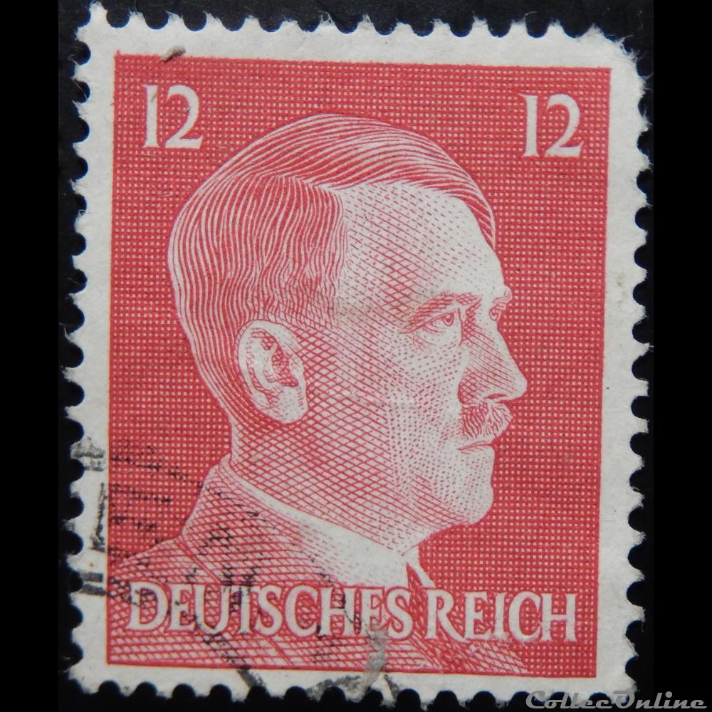 Allemagne Reich 00712 Adolf Hitler 12pf de 1942 timbre europe allemagne reich 00712 adolf hitler 12pf de 1942