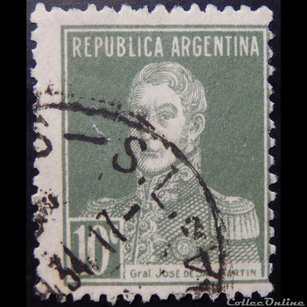 timbre amerique argentine 00302 general jose francisco de san martin 10c de 1924