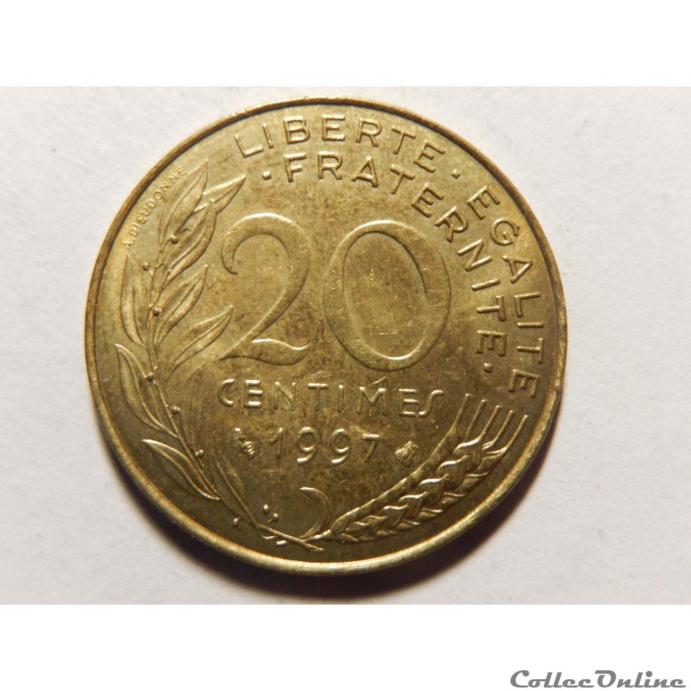 monnaie france moderne 20 centimes marianne 1997