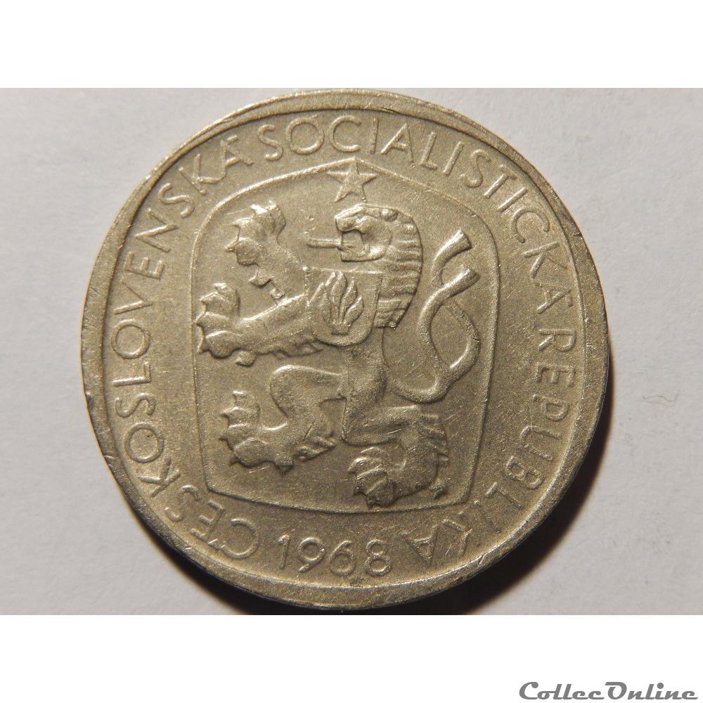 Tchécoslovaquie, 3 koruny de 1968 2 monnaie monde republique tcheque tchecoslovaquie 3 koruny de 1968