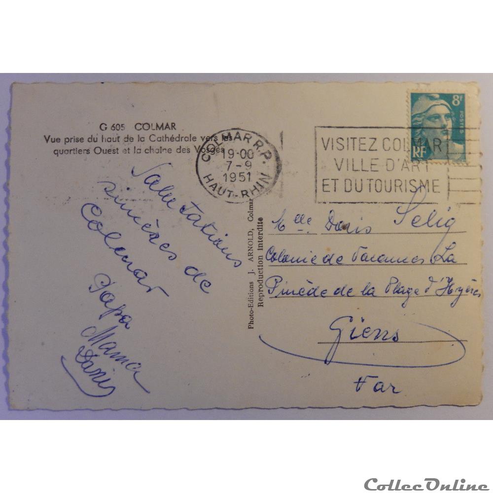 carte postale france alsace cpa de colmar haut rhin