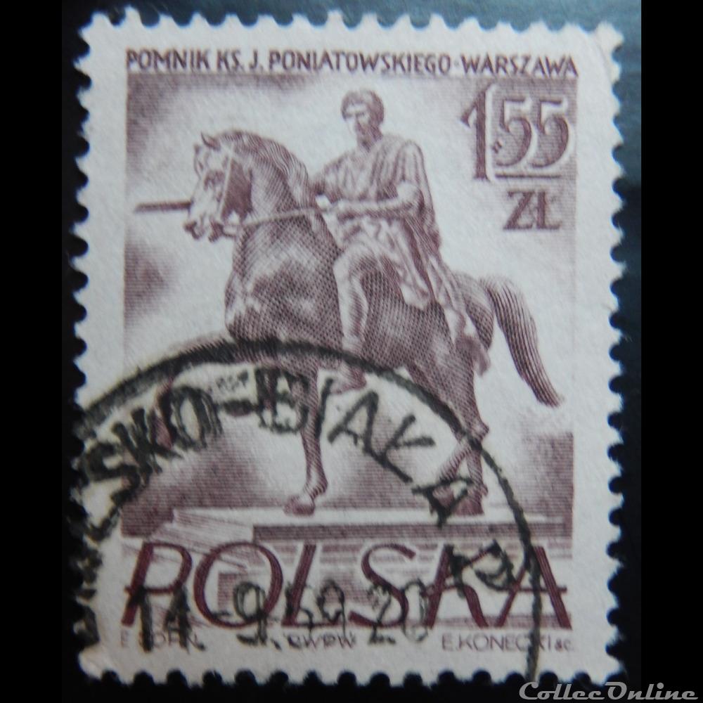 Pologne 00809A statue du prince Jozef Poniatowski 1.55Zt de 1956 timbre europe pologne 00809a statue du prince jozef poniatowski 1 55zt de 1956