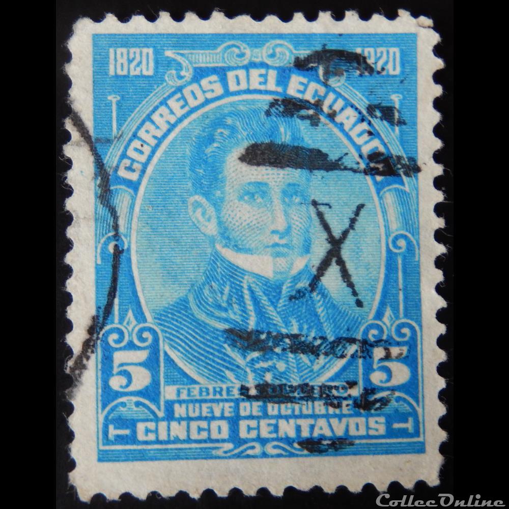 Equateur 00208 Leon Febres Cordero 5c de 1920 timbre amerique equateur 00208 leon febres cordero 5c de 1920