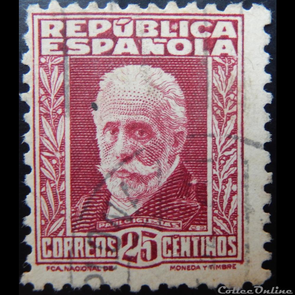 Espagne 00503 Pablo Iglésias 25c de 1931 timbre europe espagne 00503 pablo iglesias 25c de 1931