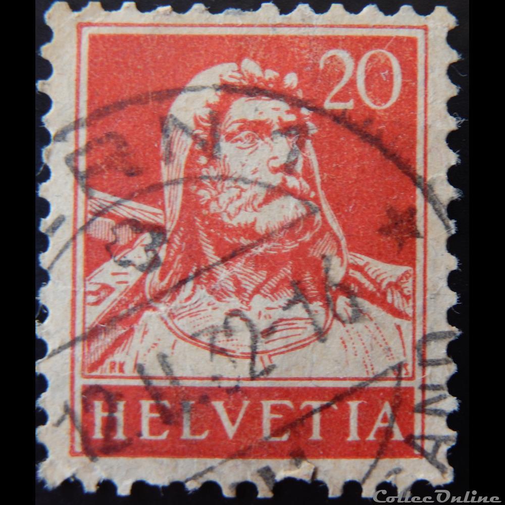timbre europe suisse 00203 william tell 20cts de 1925