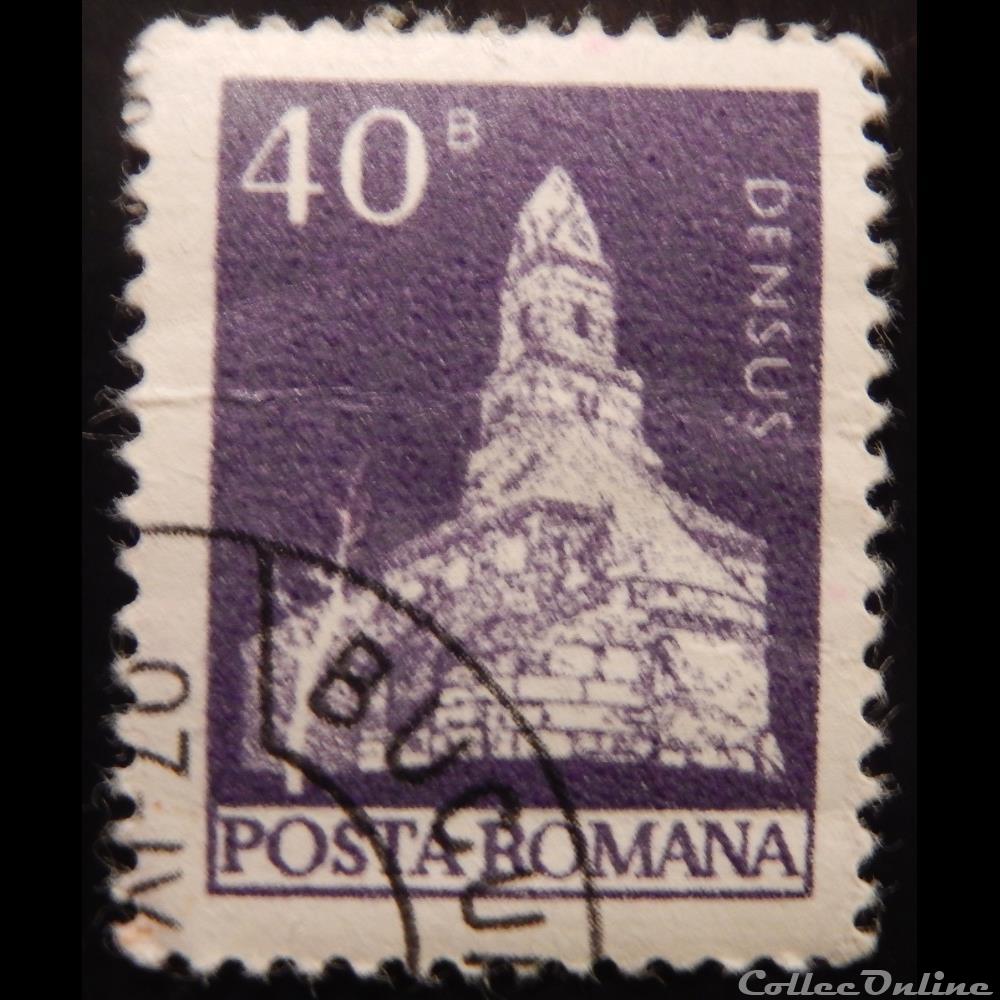 timbre europe roumanie 02761 eglise romane de densus 40 bani de 1973