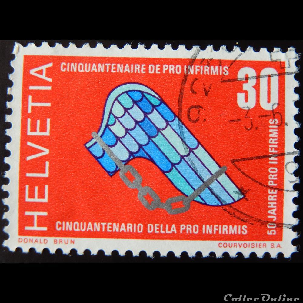 Suisse 00851 cinquantenaire de Pro Infirmis 30cts de 1970 timbre europe suisse 00851 cinquantenaire de pro infirmis 30cts de 1970