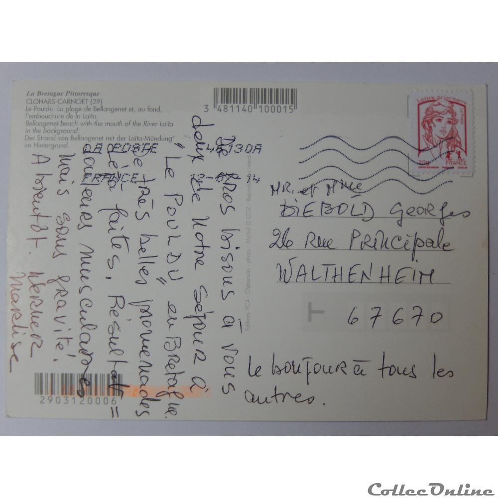 CP du Finistère, Clohars-Carnoët, Le Pouldu carte postale france bretagne cp du finistere clohars carnoet le pouldu