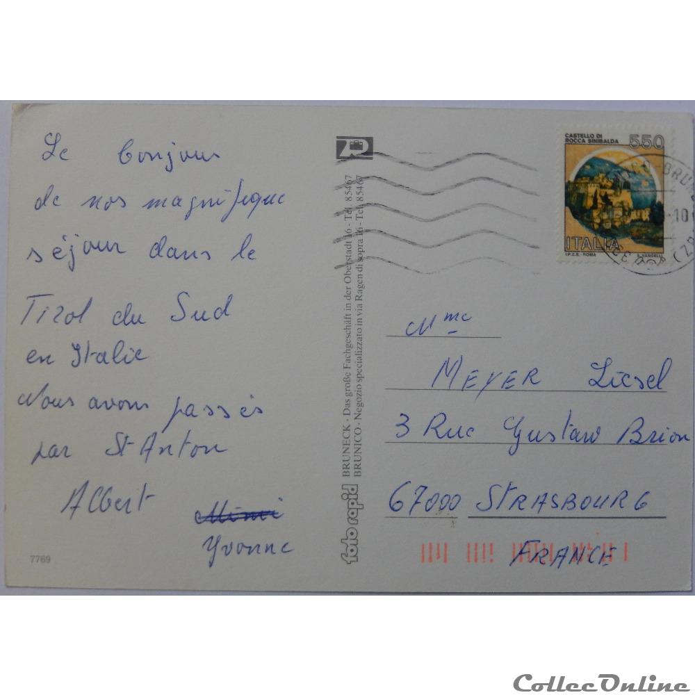 carte postale europe centre cp italie trentin haut adige brunico