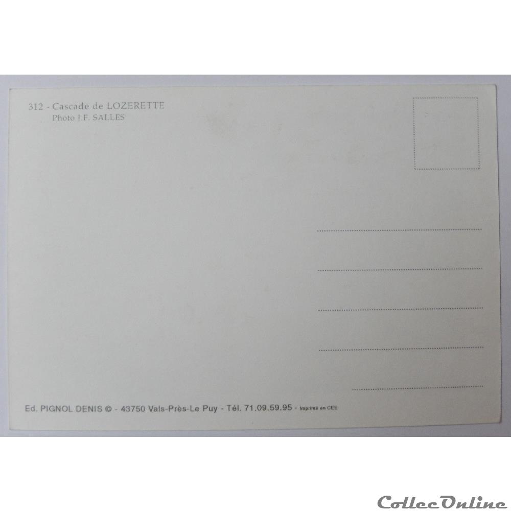 carte postale france languedoc roussillon cp de lozere cascade de lozerette