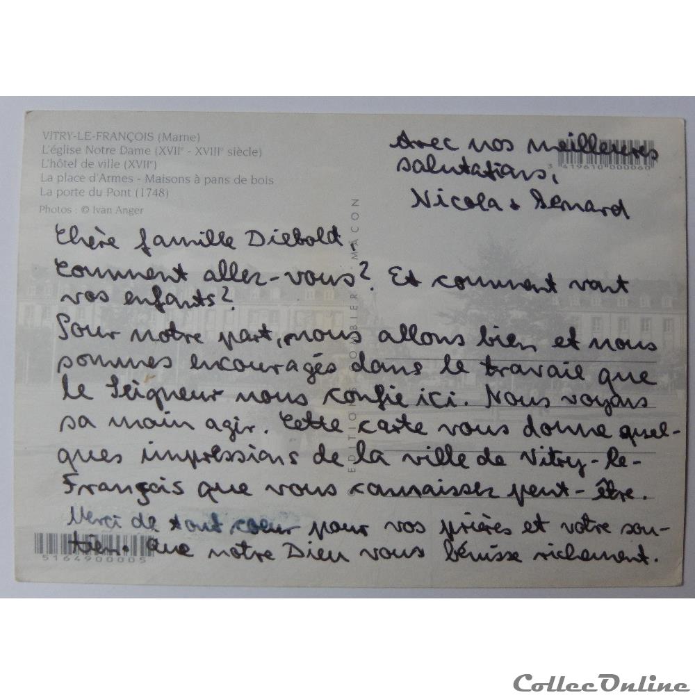 carte postale france champagne ardenne cp de la marne vitry le francois