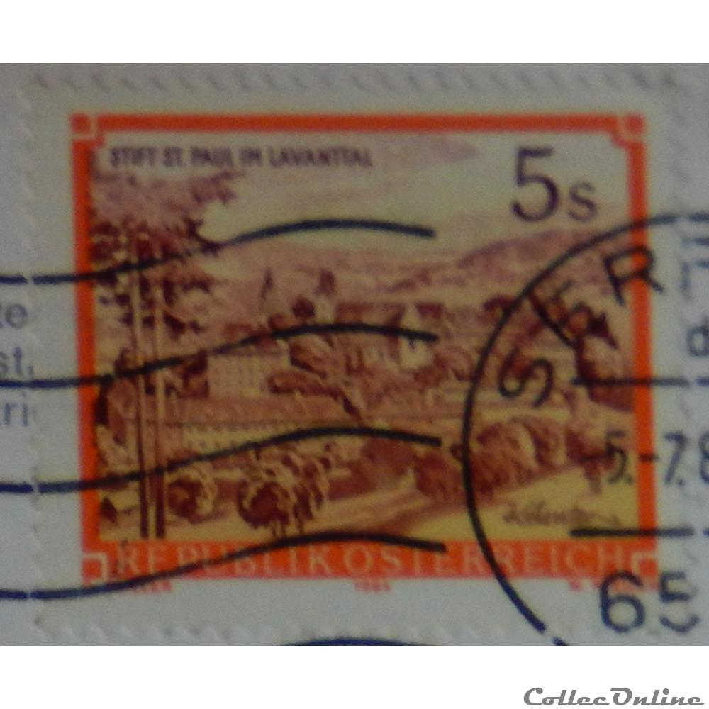 Autriche 01656 Monastère bénédictin St. Paul, Lavanttal 5S de 1985 2 timbre europe autriche 01656 monastere benedictin st paul lavanttal 5s de 1985