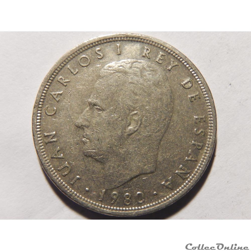 Espagne, 5 pesetas de 1980 2 monnaie monde espagne 5 pesetas de 1980