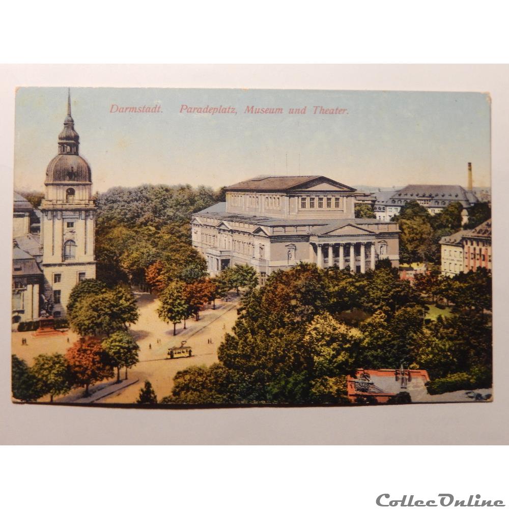 carte postale europe alsace cpa allemagne darmstadt place de la parade