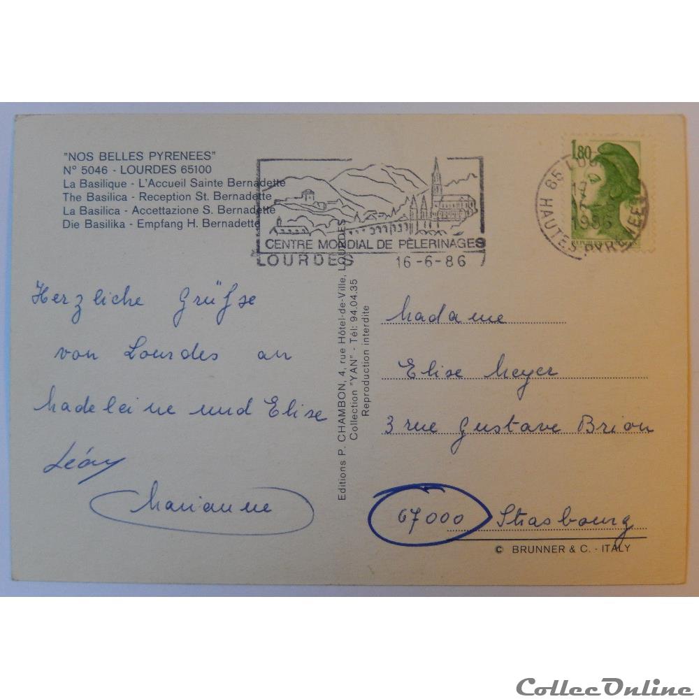 carte postale france midi cp des hautes pyrenees lourdes