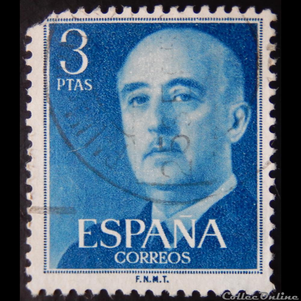 Espagne 00866 général Francisco Franco 3Ptas de 1955 3 timbre europe espagne 00866 general francisco franco 3ptas de 1955