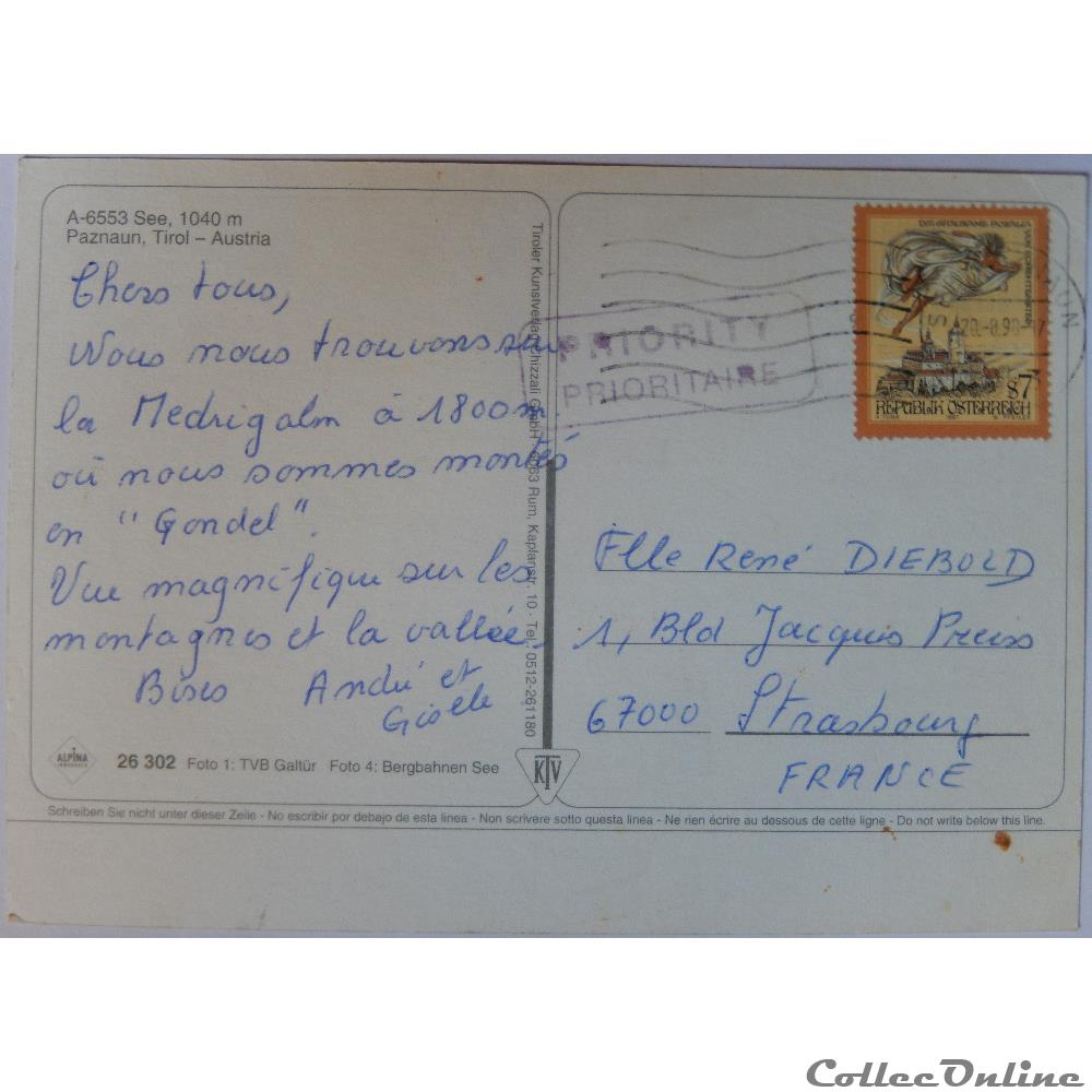 carte postale europe alsace cp autriche tirol paznaun