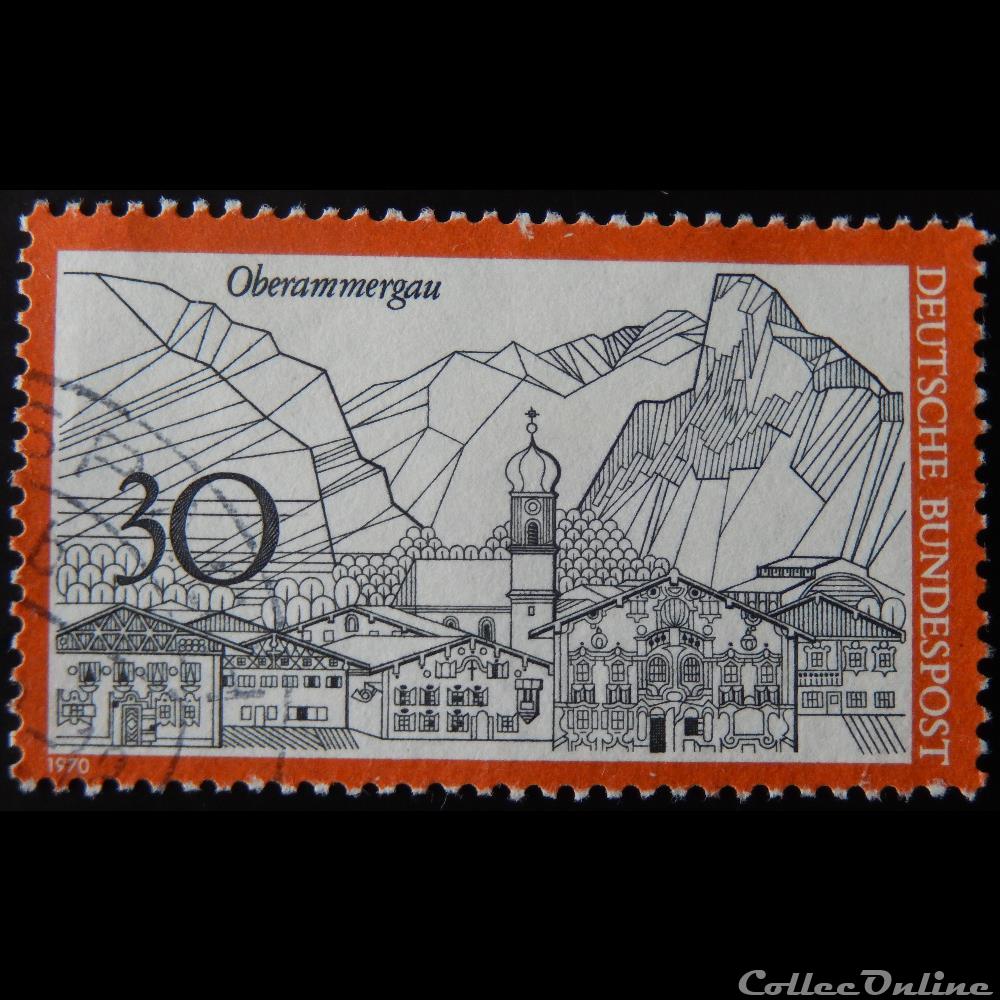 Allemagne RFA 00486 Oberammergau 30pf de 1970 timbre europe allemagne rfa 00486 oberammergau 30pf de 1970