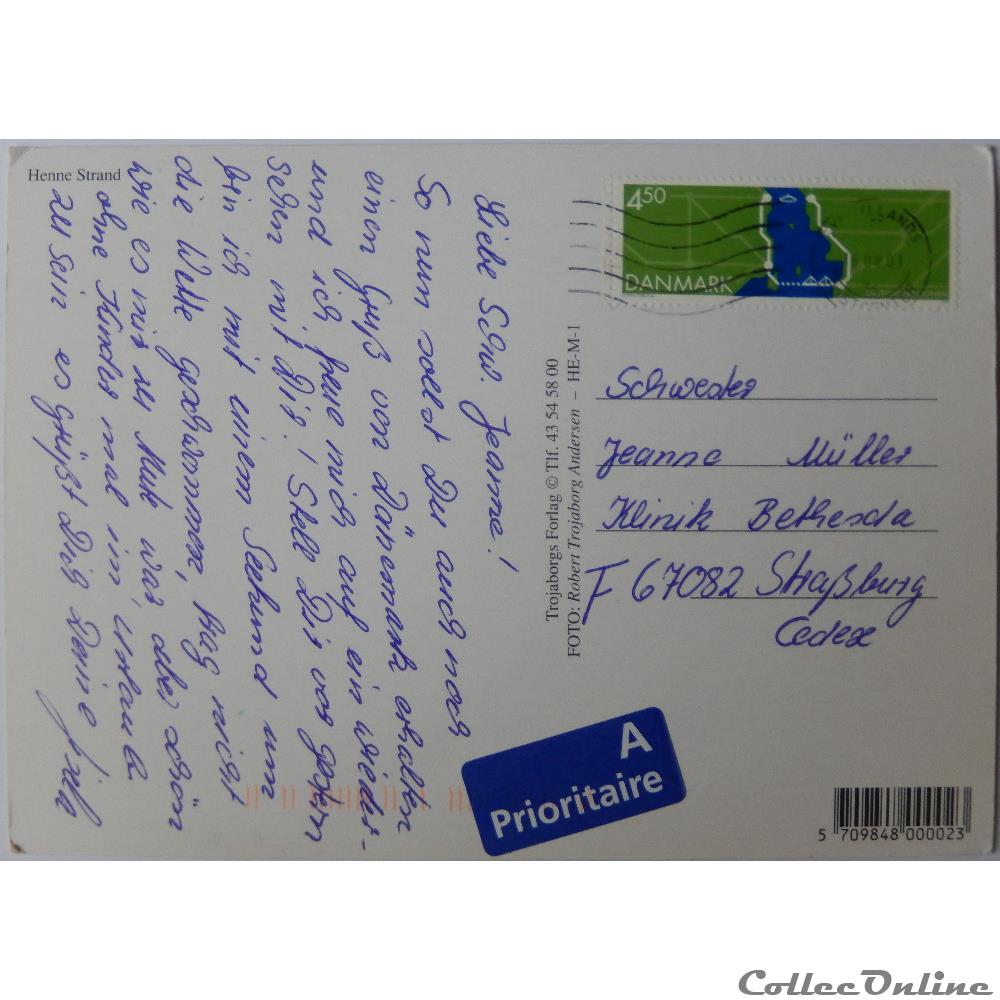 CP du Danemark, Henne Strand carte postale europe alsace cp du danemark henne strand
