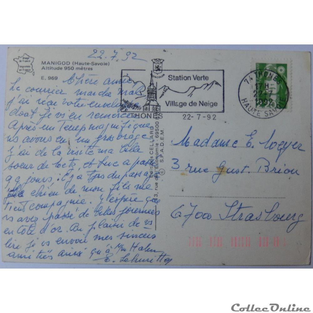 carte postale france rhone alpe cp de haute savoie manigod