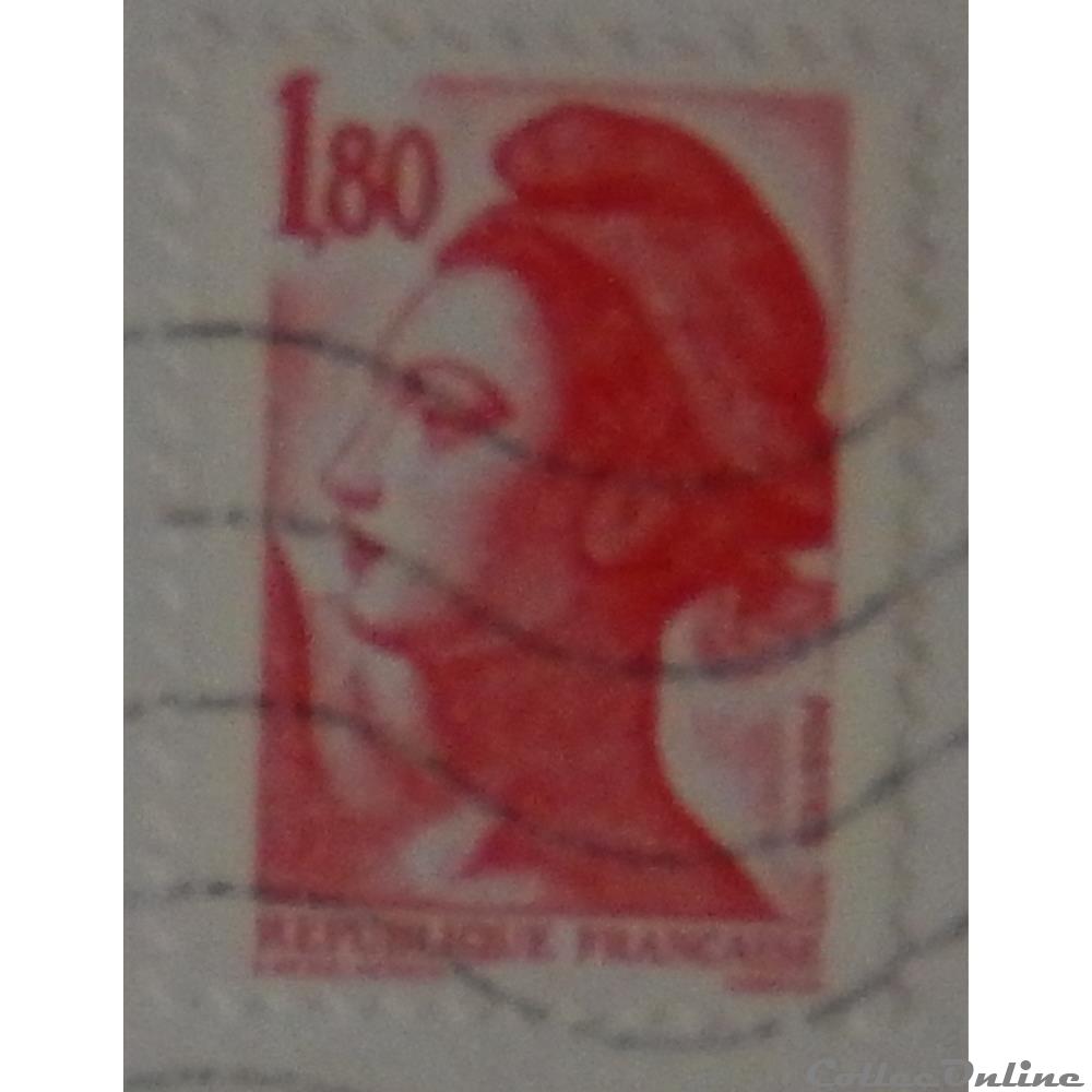 timbre france 02220 republique type liberte 1f80 rouge de 1982