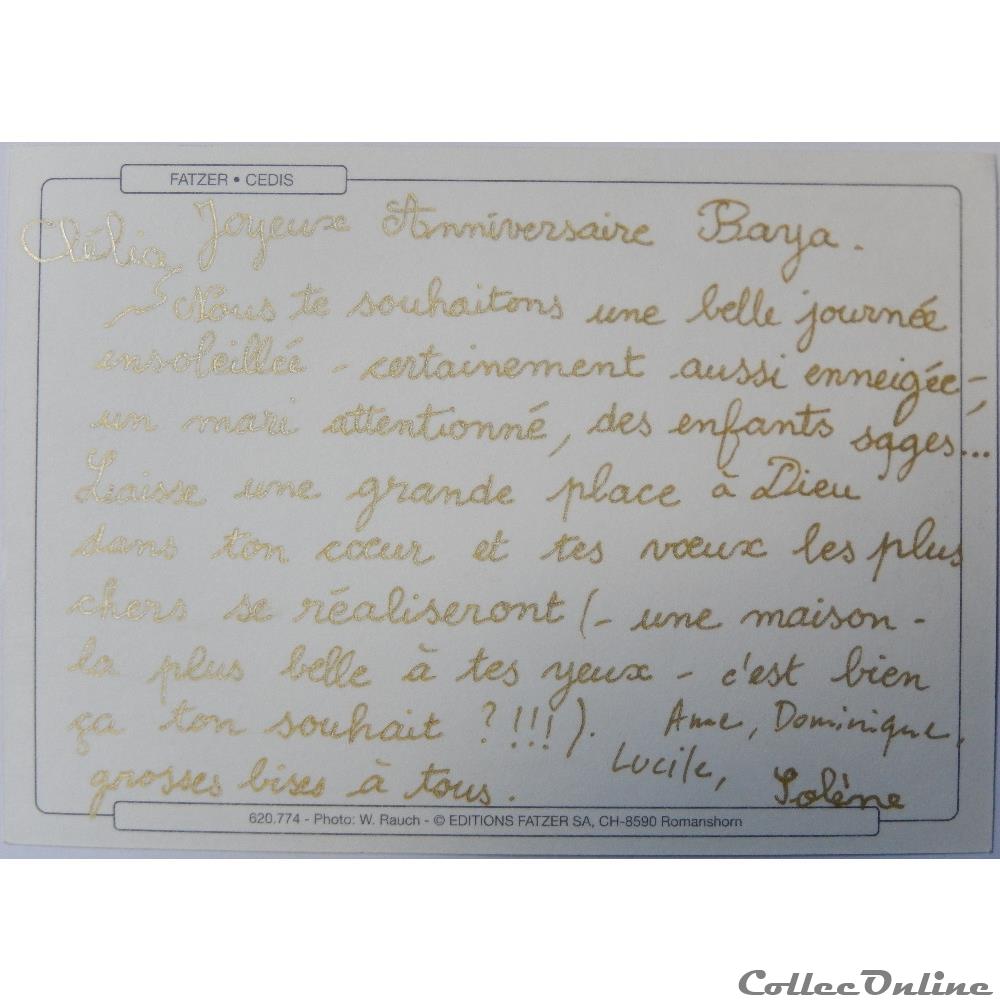 Cp Heureux Anniversaire Avec Citation Biblique Rose Postcards