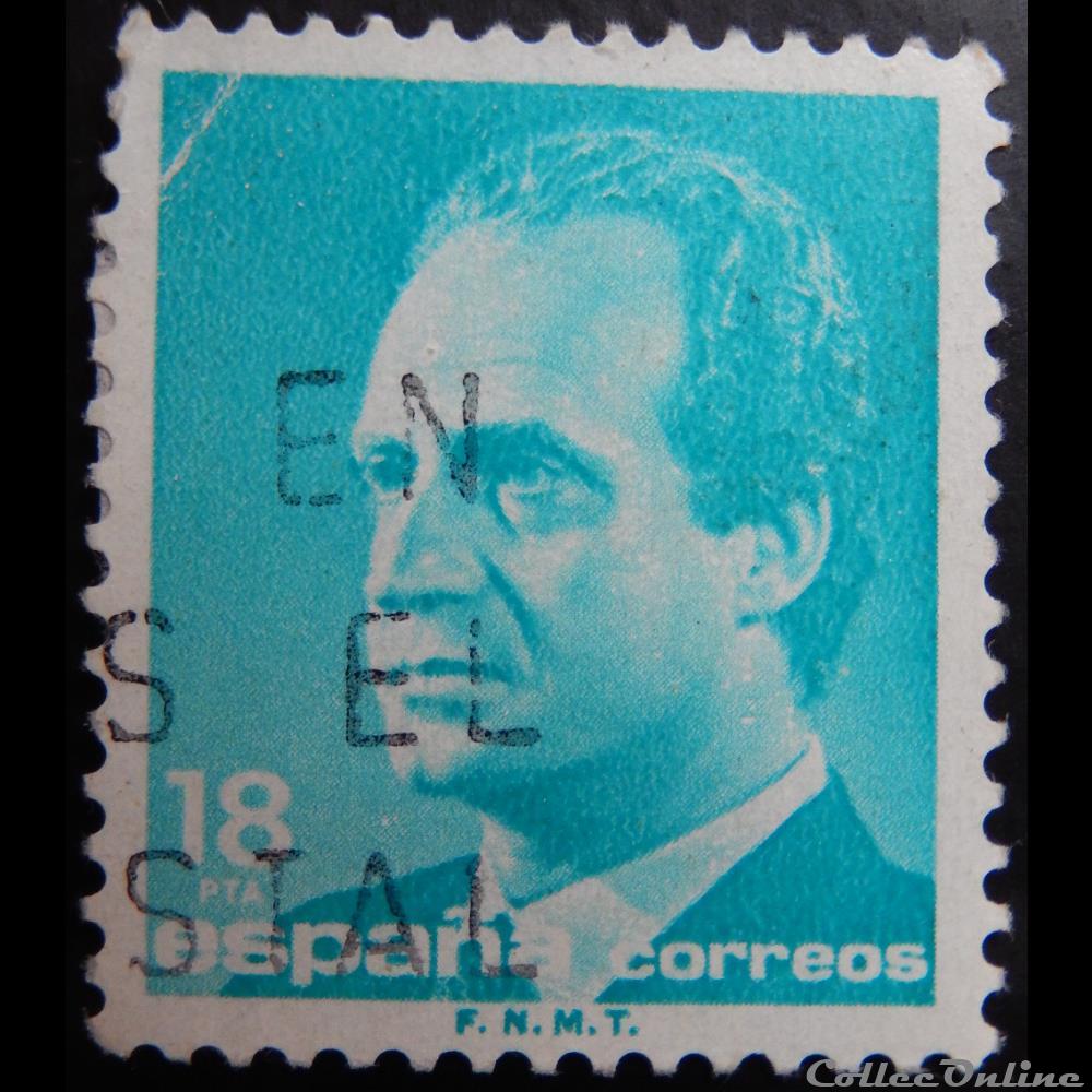 Espagne 02419 roi Juan Carlos I 18Ptas de 1985 timbre europe espagne 02419 roi juan carlos i 18ptas de 1985
