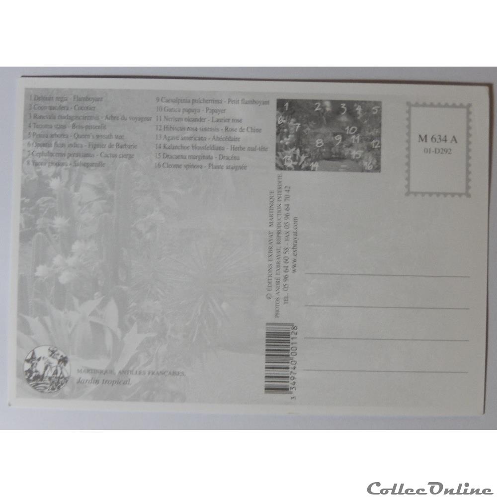 carte postale france outre mer cp de martinique jardin tropical
