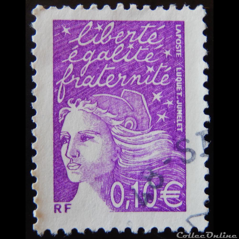 03446 Marianne de Luquet 0,10€ violet-rouge 2 timbre france 03446 marianne de luquet 0 10 violet rouge