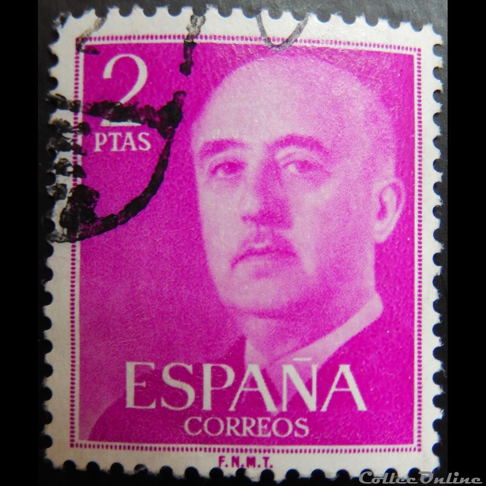 Espagne 00865A général Francisco Franco 2Ptas de 1956 2 timbre europe espagne 00865a general francisco franco 2ptas de 1956