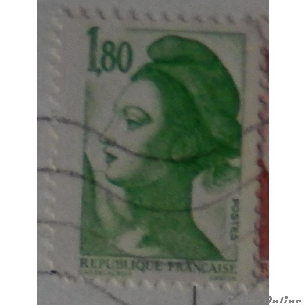 02375 La République, type Liberté - 1F80 vert de 1985 2 timbre france 02375 la republique type liberte 1f80 vert de 1985