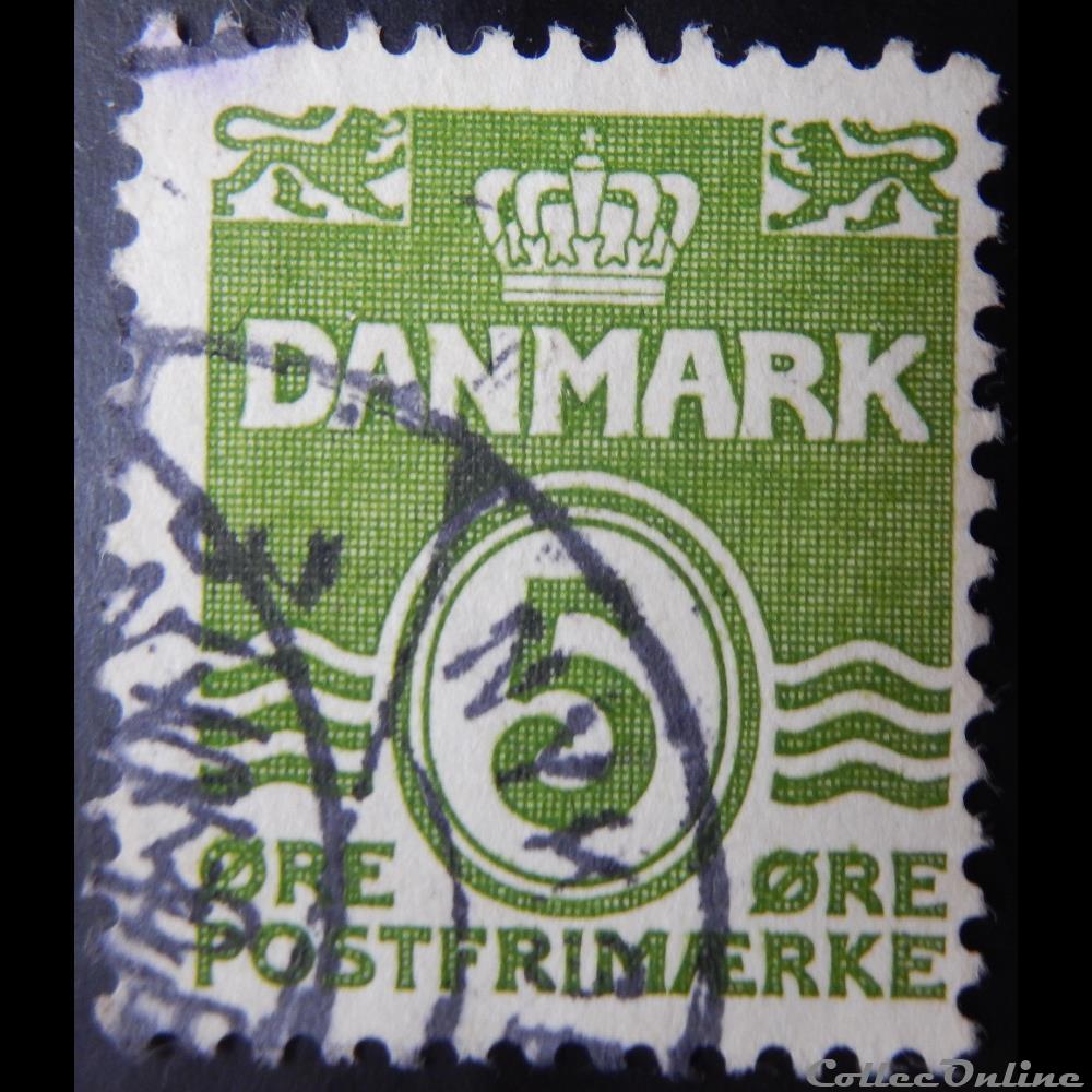 Danemark 00210 chiffre, couronne et lions 5ore de 1933 timbre europe danemark 00210 chiffre couronne et lions 5ore de 1933