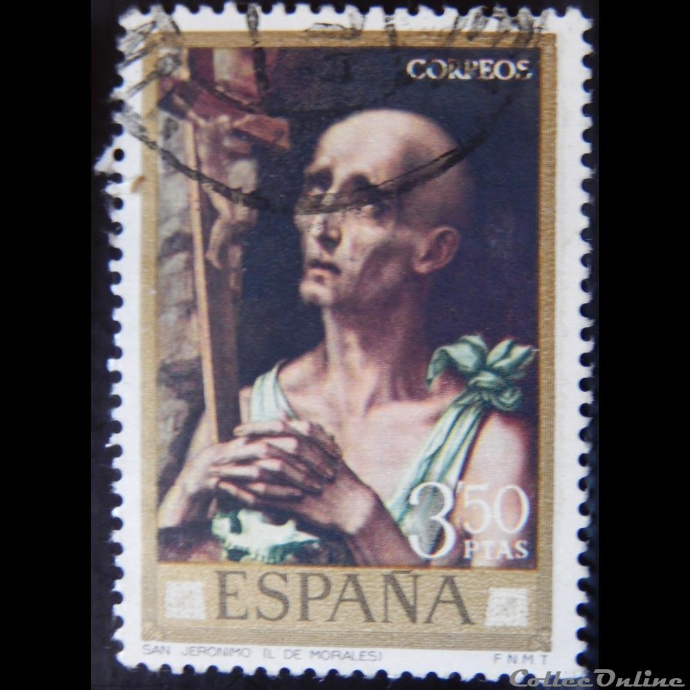 timbre europe espagne 01617 peinture de luis de morales 3 50ptas de 1970