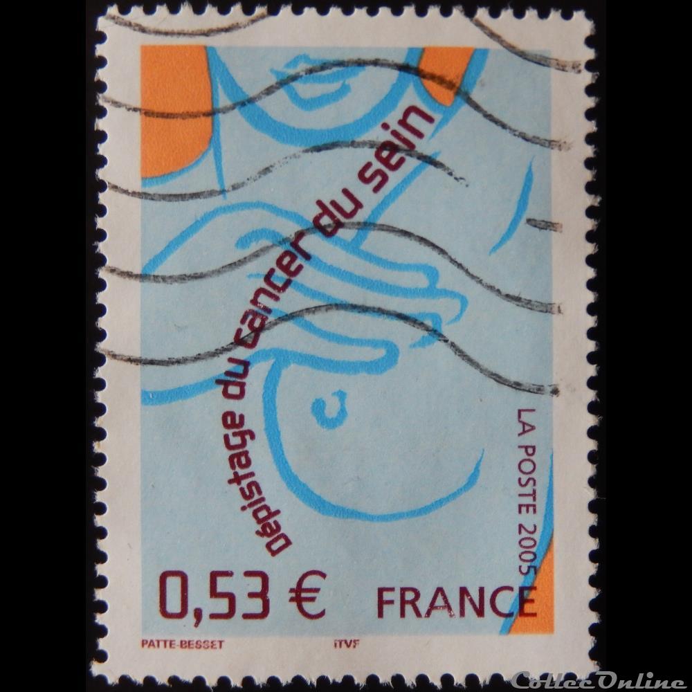 03836 Dépistage du cancer du sein 0.53€ de 2005 timbre france 03836 depistage du cancer du sein 0 53 de 2005