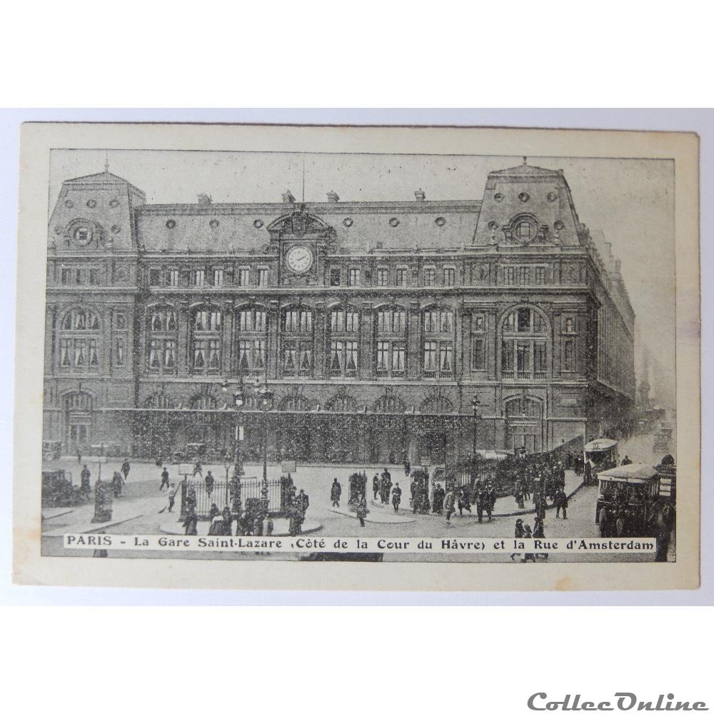 CPA de Paris, La Gare Saint-Lazare carte postale france ile cpa de paris la gare saint lazare