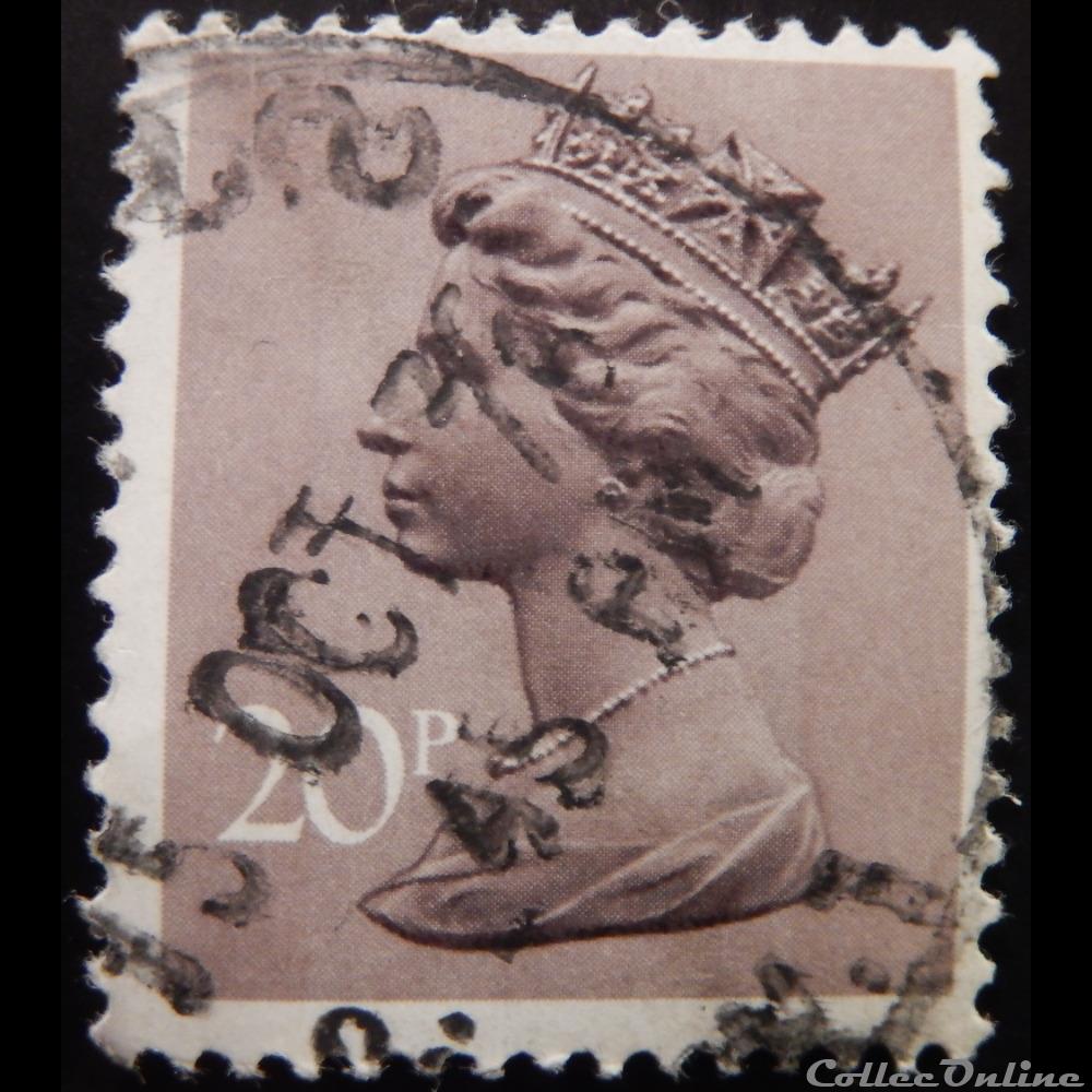 timbre europe royaume uni 00785 reine elisabeth ii 20p de 1976