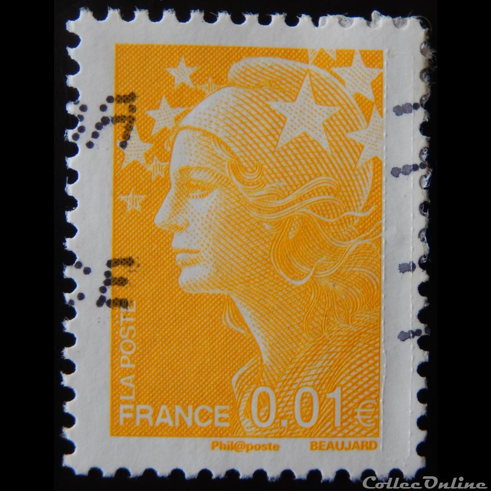 04226 Marianne de Beaujard 0,01 euro jaune 3 timbre france 04226 marianne de beaujard 0 01 euro jaune