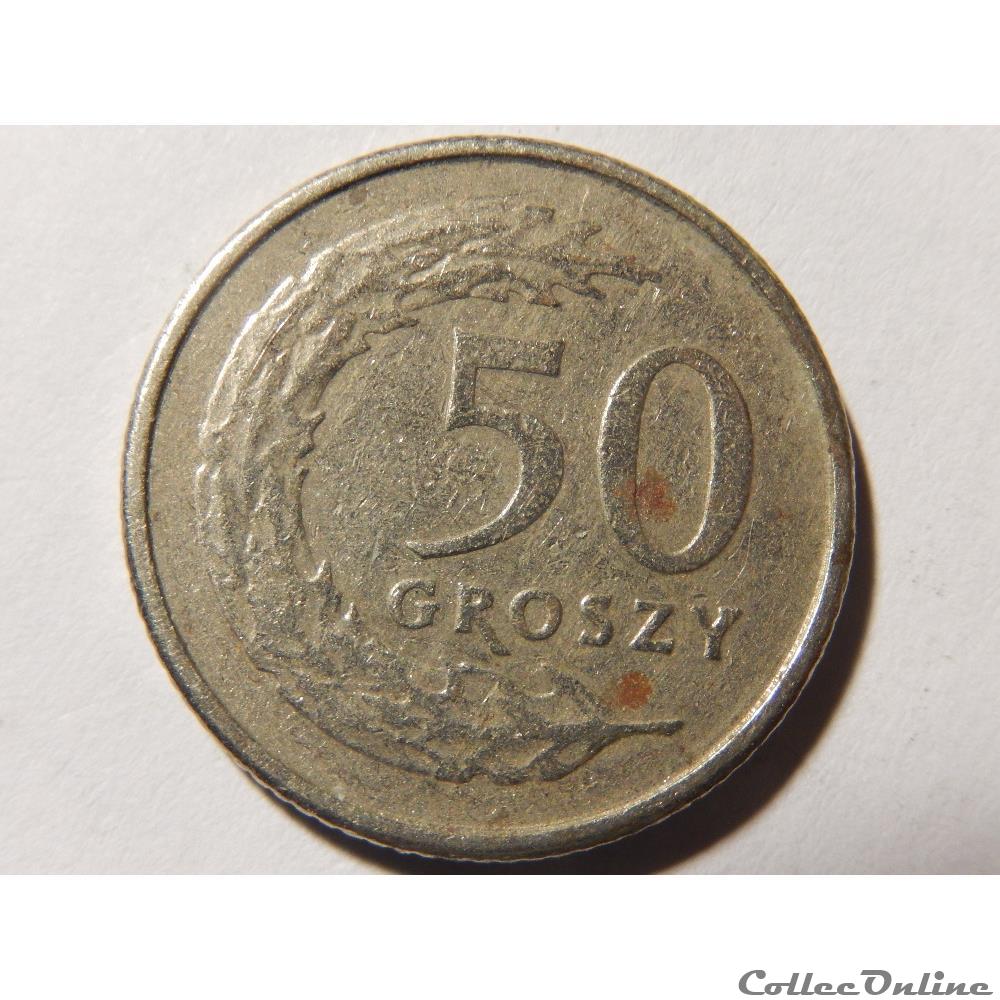 monnaie monde pologne 50 groszy de 1995