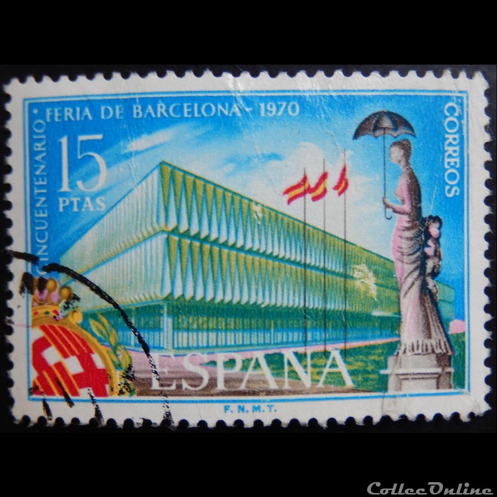 Espagne 01624 foire de Barcelone 15Ptas de 1970 timbre europe espagne 01624 foire de barcelone 15ptas de 1970