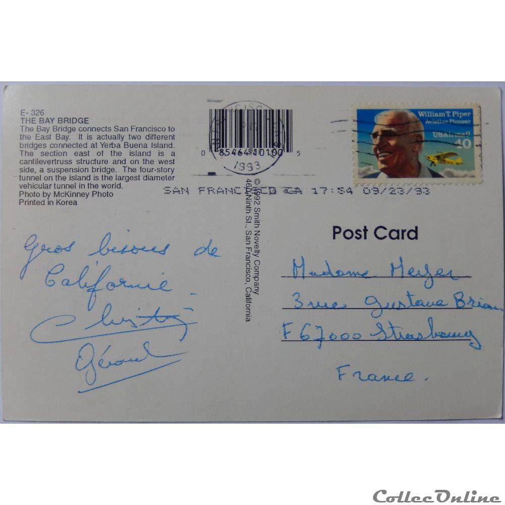 carte postale amerique ile france cp des etats unis californie san francisco