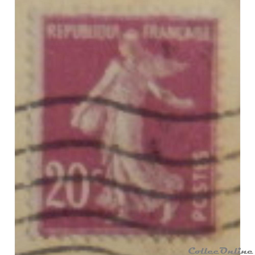 timbre france 00190 semeuse camee 2eme serie 20c lilas rose de 1926