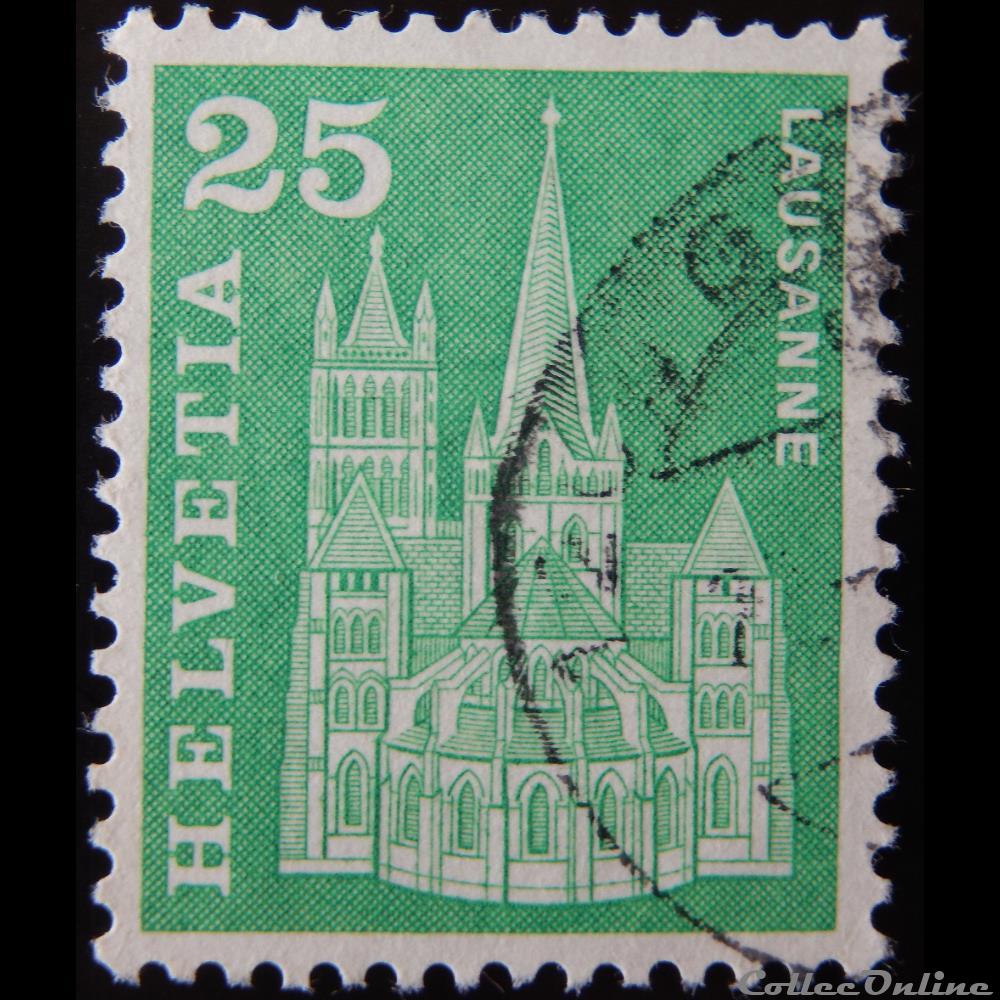 timbre europe suisse 00647 cathedrale de lausanne 25cts de 1960