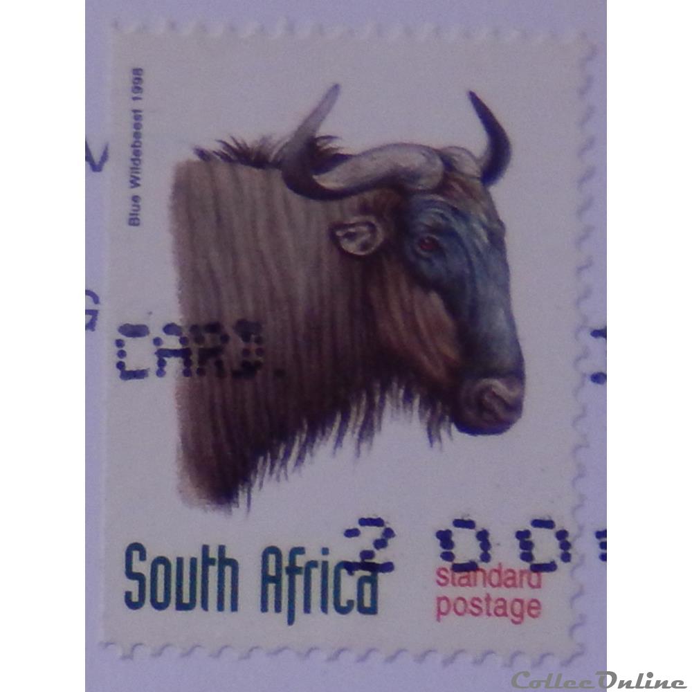 timbre afrique du sud 00999 gnou bleu valeur standard de 1998