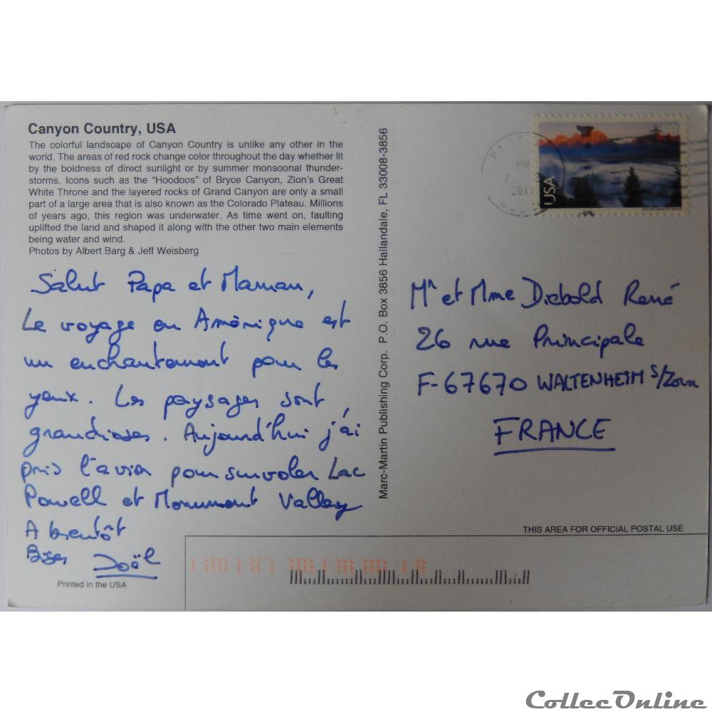 carte postale amerique lorraine cp des etats unis californie canyon country