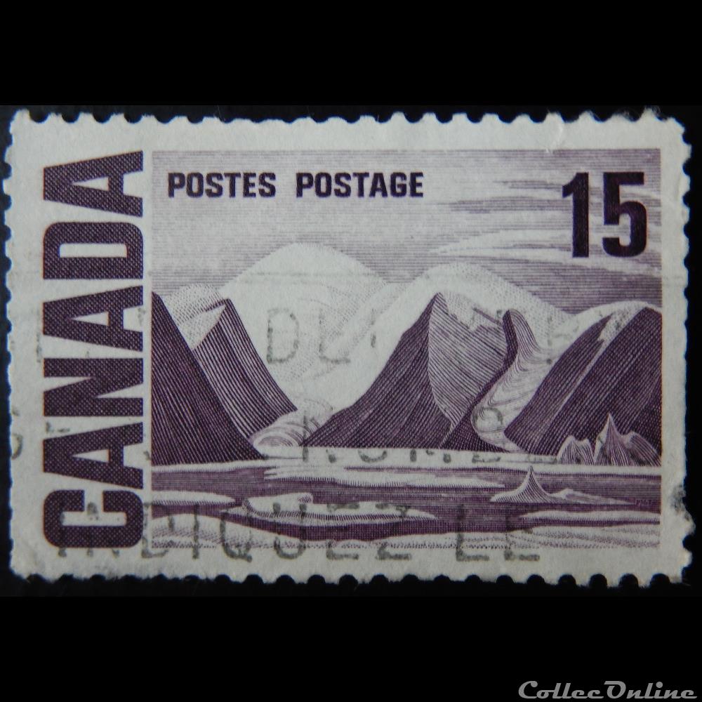 Canada 00385 Île de Bylot par Lawren Stewart Harris 15c de 1967 timbre amerique canadum canada 00385 ile de bylot par lawren stewart harris 15c de 1967